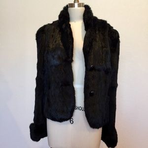 Vintage Black Rabbit Fur Coat